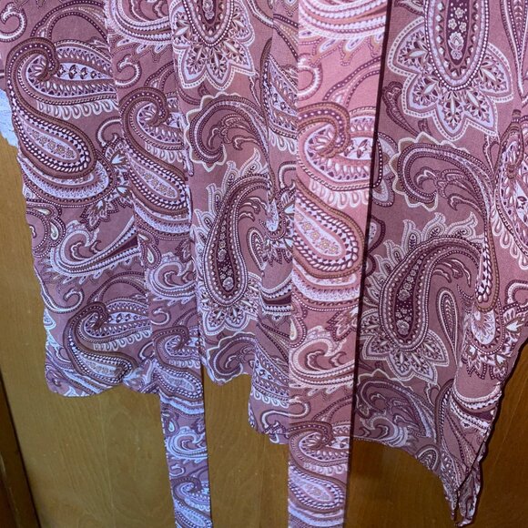 Valerie Stevens Womens Paisley Patterned Robe With Lace Trim Medium - Picture 6 of 6